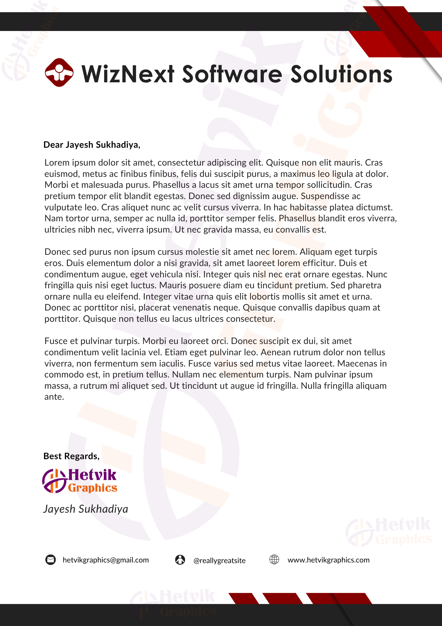 Premium letterhead design that reflects your brand identity. | Hetvik Graphics